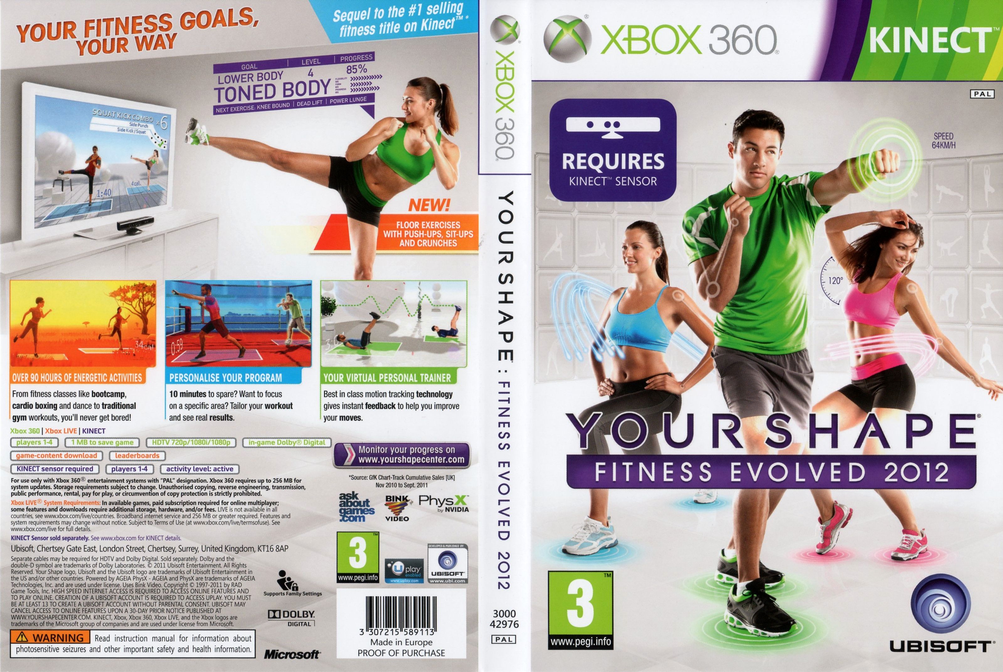 Your Shape Fitness Evolved 2012 - Jogo xbox 360 Midia Fisica em