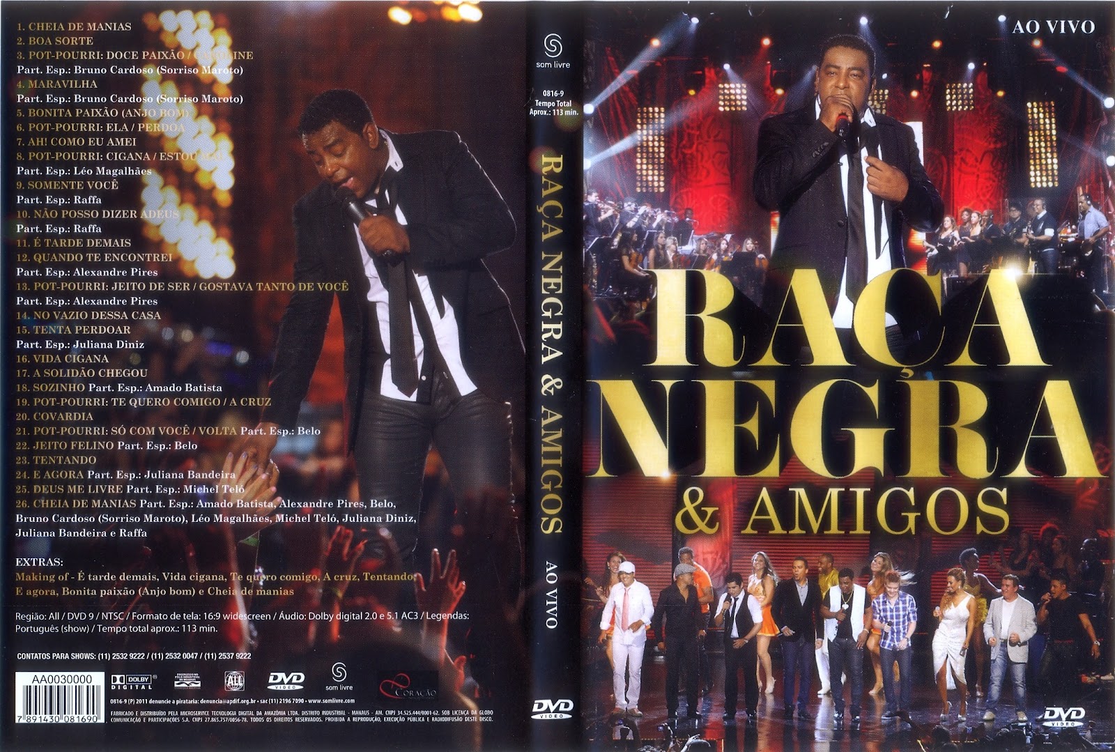 Capa Dvd Raça Negra Ao Vivo Raca Negra Amigos Ao Vivo 2012